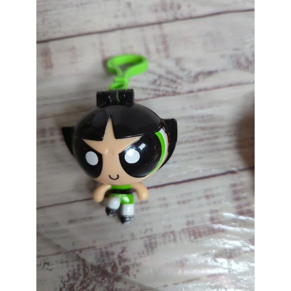 Powerpuff Flick Reveal Girls Keychains Cartoon Network Lot 2 Blossom/Buttercup